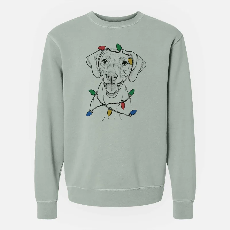 Customer Appreciation Sale versatile gym hoodieChristmas Lights Ruby the Vizsla - Unisex Pigment Dyed Crew Sweatshirt Customer Appreciation Sale versatile gym hoodieChristmas Lights Ruby the Vizsla - Unisex Pigment Dyed Crew Sweatshirt