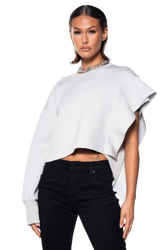 Incredible Offers STRAIGHT TO IT SCUBA RUFFLE DETAIL SWEATSHIRT