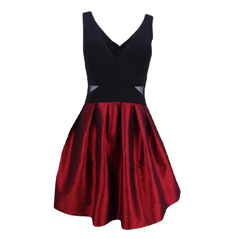 Mega Deal puff sleeve dressX By Xscape Women's Mesh-Inset Fit & Flare Dress