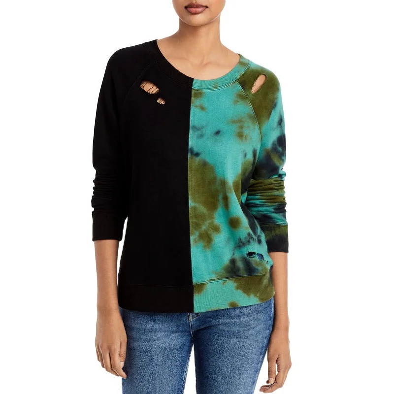 Value Deals n:PHILANTHROPY Womens Belize Tie-Dye Distressed Sweatshirt, Crew