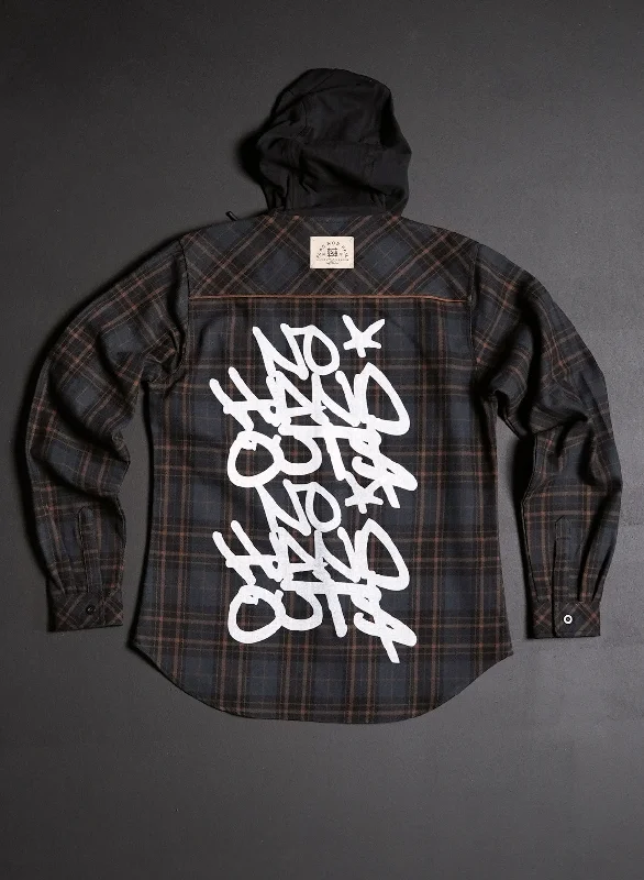 Great Deals WOMEN'S HOODED NO HANDOUTS X FOREVER FLANNEL - NAVY