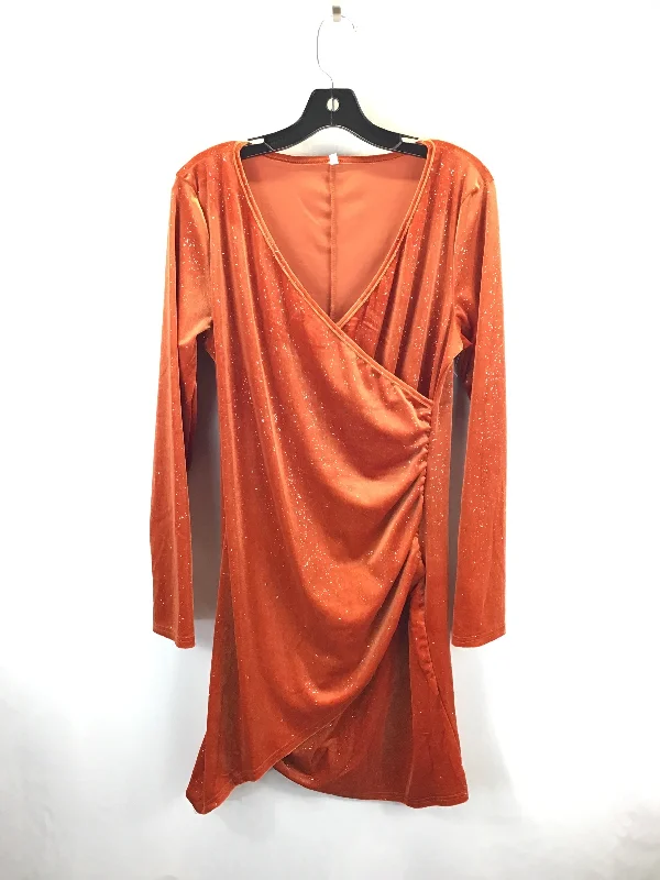 Unbeatable Prices ruffle dressDress Party Midi By Clothes Mentor In Orange, Size: Xl