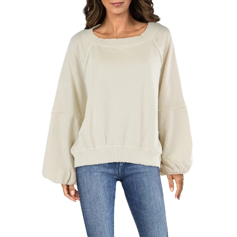 Limited Edition Free People Womens Cotton Boat Neck Sweatshirt