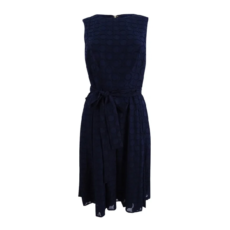 Amazing Deals casual day dressTommy Hilfiger Women's Belted Dot-Texture Fit & Flare Dress Amazing Deals casual day dressTommy Hilfiger Women's Belted Dot-Texture Fit & Flare Dress
