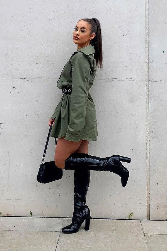 Fantastic Offers cocktail party dressKhaki Oversized Shirt Dress - Chelby