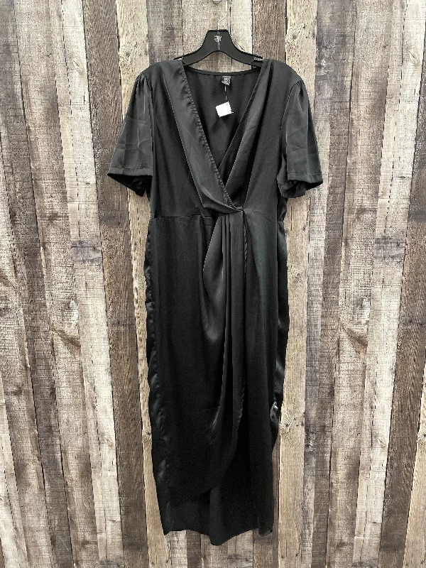 Exclusive Preview trendy wrap dressDress Party Midi By Shein In Black, Size: 1x