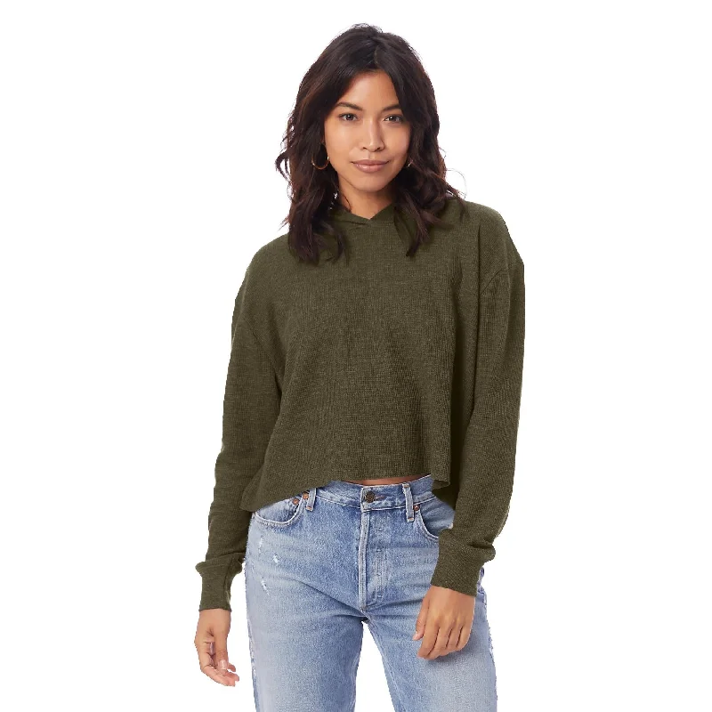 Get It Before It’s Gone Thermal Relaxed Cropped Hooded Shirt (Vintage Oregano)
