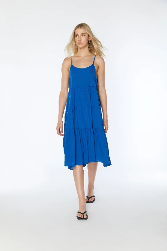 Sneak Peek Sale satin dressLINEN BLEND TIERED DRESS