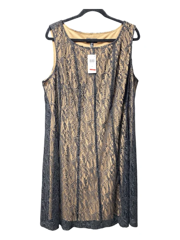 Discount Mania summer dressDress Casual Short By Connected Apparel In Black & Tan, Size: 16 Discount Mania summer dressDress Casual Short By Connected Apparel In Black & Tan, Size: 16
