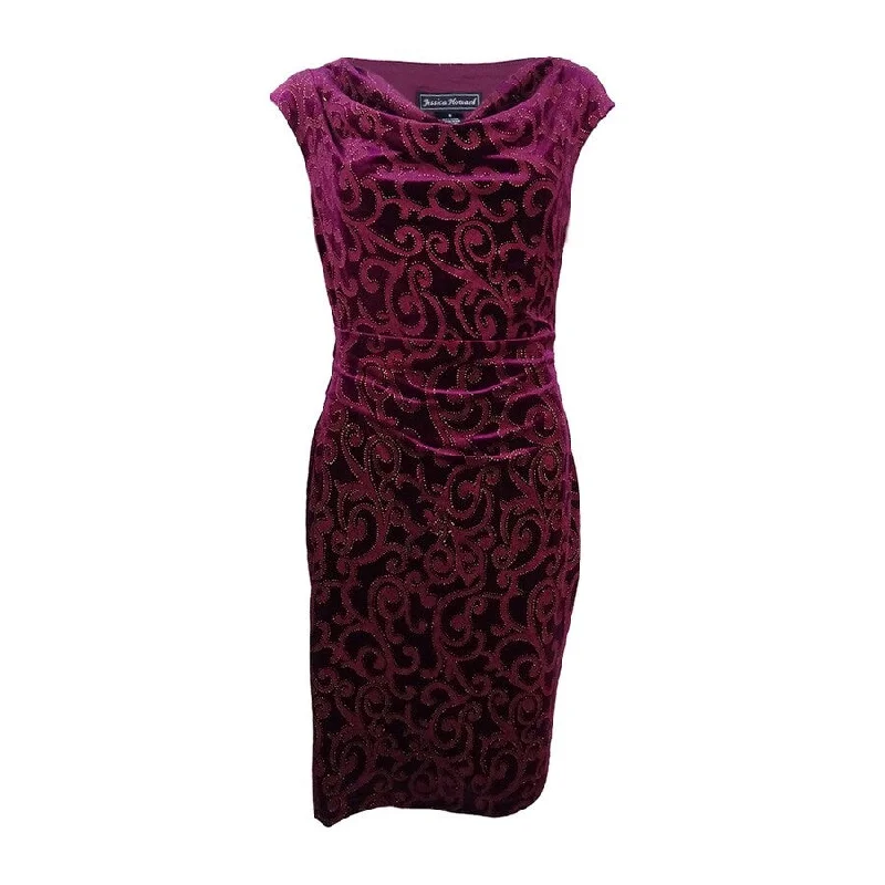 Factory Direct Sale midi dressJessica Howard Women's Cowl-Neck Velvet Dress
