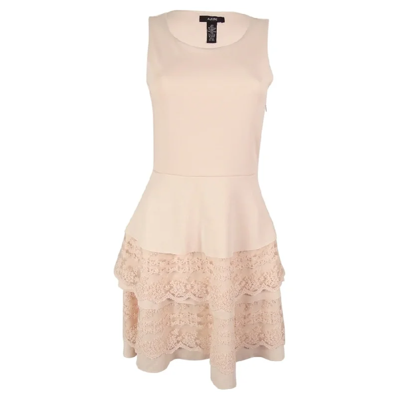 Huge Savings off-the-shoulder dressAlfani Women's Sleeveless Lace Trim Dress