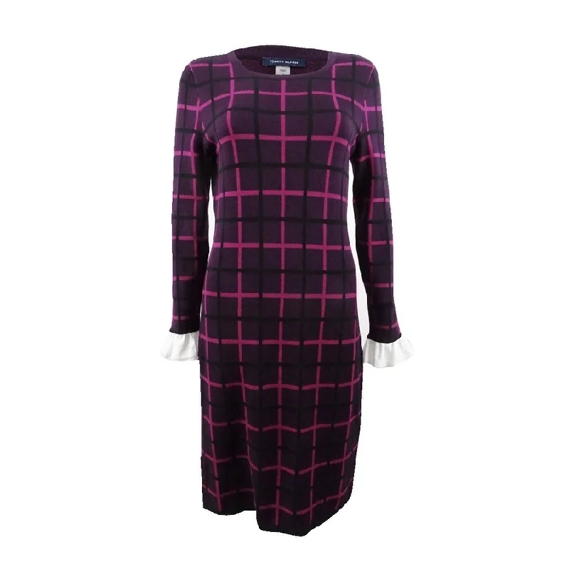 Value Deals casual shift dressTommy Hilfiger Women's Peplum-Sleeve Sweater Dress