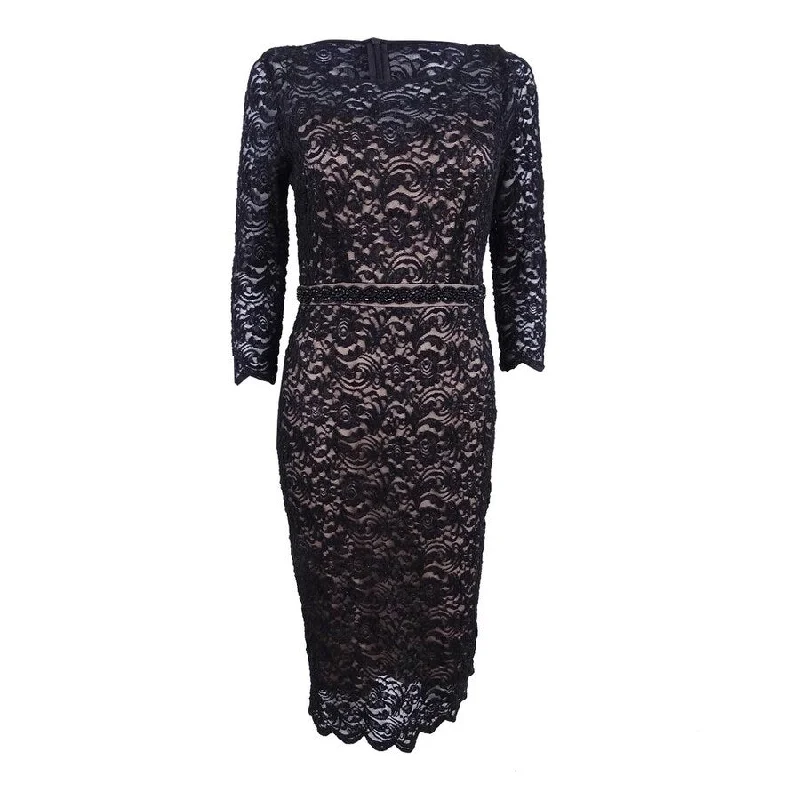 Instant Discount pleated maxi dressAlex Evenings Women's Beaded Lace Sheath Dress
