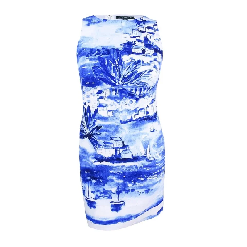 Final Clearance ruffle dressLauren by Ralph Lauren Women's Printed Crepe Dress
