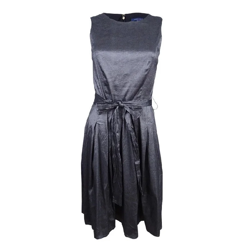 Take Advantage shift dressTommy Hilfiger Women's Metallic Stretch Taffeta Fit & Flare Dress